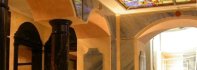 SPA & Wellness Design with diverse Marbles - Häckers hotel - Central arc of the spa with decorating elements of blue quartzite